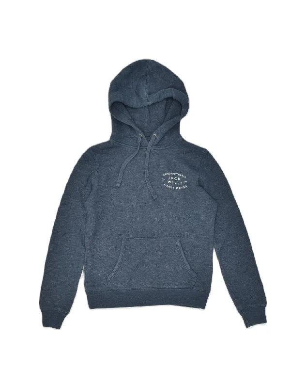 Quick Sale fashion casual hoodieJACK WILLS Womens Graphic Hoodie Jumper UK 8 Small Blue Polyester Quick Sale fashion casual hoodieJACK WILLS Womens Graphic Hoodie Jumper UK 8 Small Blue Polyester