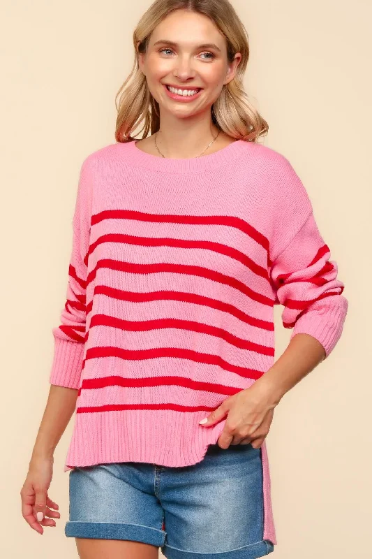 Best Bargains insulated trench coatPLUS PINK LOOSE FIT HIGH LOW PULLOVER STRIPE SWEATER Best Bargains insulated trench coatPLUS PINK LOOSE FIT HIGH LOW PULLOVER STRIPE SWEATER