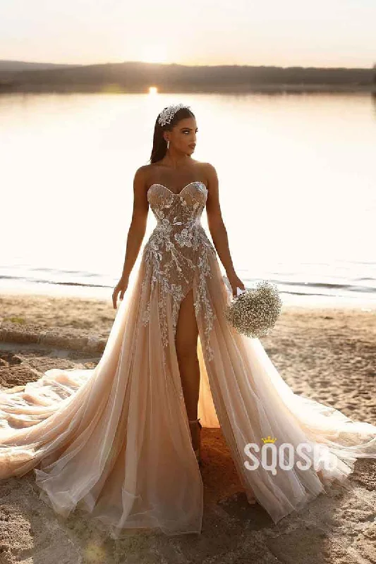 Act Now t-shirt dressA Line Sweetheart Romantic Lace Appliques Elegant Wedding Dress with Slit QW2525 Act Now t-shirt dressA Line Sweetheart Romantic Lace Appliques Elegant Wedding Dress with Slit QW2525
