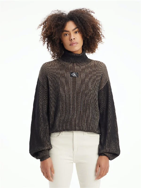 Low Prices graphic hoodieCalvin Klein  J219782 Plating Chunky Roll Neck  Taupe