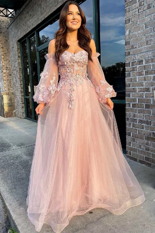 The Best Prices backless dressTulle A-Line Sweetheart Strapless Appliques Prom Dress