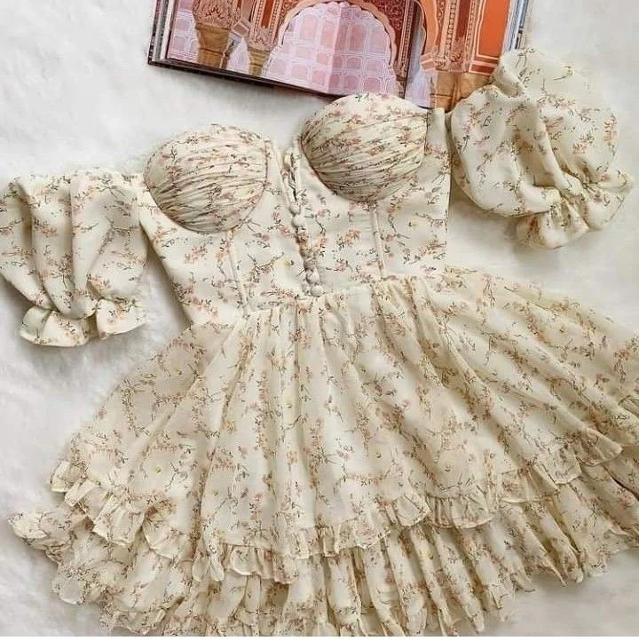 Bonus Savings floral midi dressVintage Floral Homecoming Dress Summer Dress Y2886