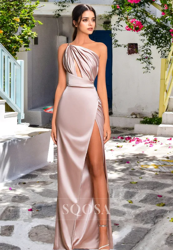 Special Promotion midi dressOne-Strap Off-Shoulder Asymmetrical-Neck Sleeveless Pleated Cutout Mermaid Prom Dress with High Slit Special Promotion midi dressOne-Strap Off-Shoulder Asymmetrical-Neck Sleeveless Pleated Cutout Mermaid Prom Dress with High Slit