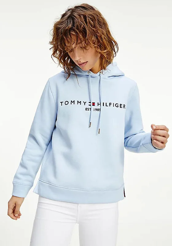 Crazy Savings casual hoodie for menTommy Hilfiger Womens Logo Hoodie, Breezy Blue