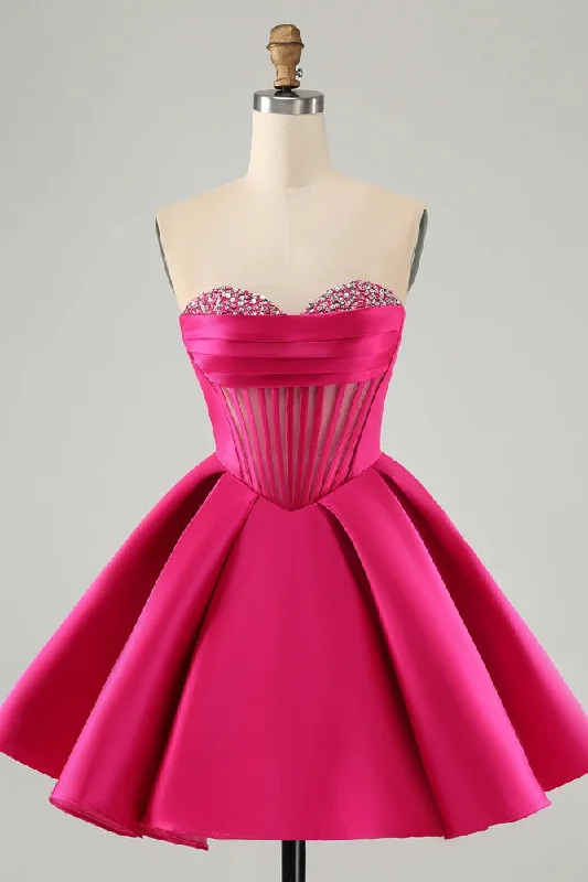 Special Offer layered dressCute Fuchsia A Line Sweetheart Corset Homecoming Dress with Beading Special Offer layered dressCute Fuchsia A Line Sweetheart Corset Homecoming Dress with Beading