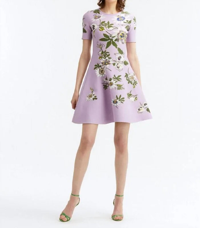 Today's Special tiered dressPassionflower Jacquard Knit Dress In Lavender Multi
