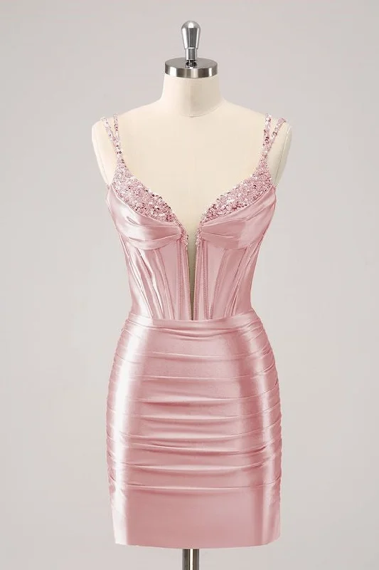 Deal Frenzy satin midi dressWomen Gorgeous Blush Homecoming Dress with Bodycon Corset Short Prom Dress Deal Frenzy satin midi dressWomen Gorgeous Blush Homecoming Dress with Bodycon Corset Short Prom Dress