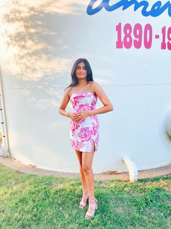 Super Savings sleek dressCute Strapless Print Floral Homecoming Dress Y2773