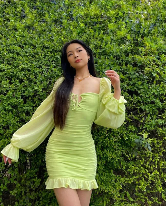 Special Savings classic fit-and-flare dressSexy Green Bodycon Dress Green Homecoming Dress  Y2691