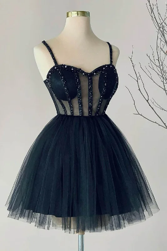 Exclusive Deal ruffle dressA line Sweetheart Tulle Beads Short Homecoming Dress Party Gown QH2477