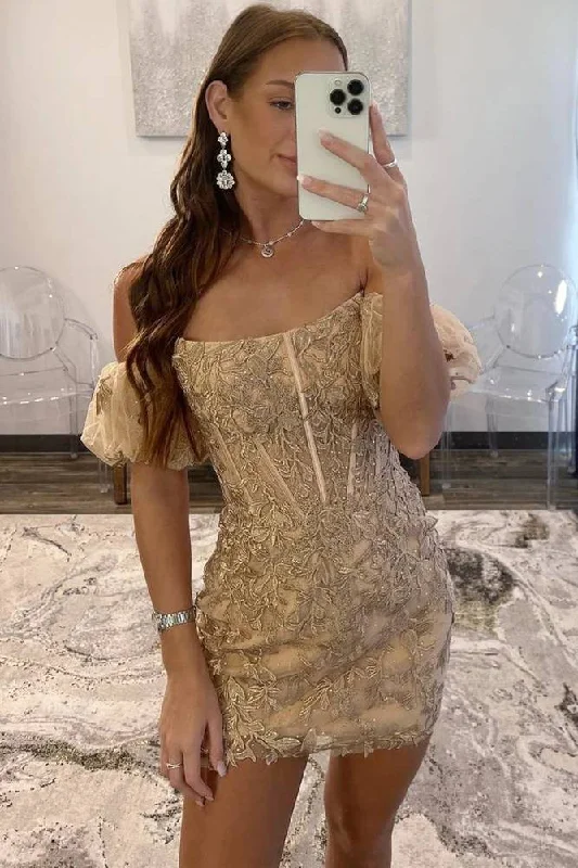 Today Only trendy dressOff the Shoulder Short Champagne Lace Formal Homecoming Dresses Today Only trendy dressOff the Shoulder Short Champagne Lace Formal Homecoming Dresses