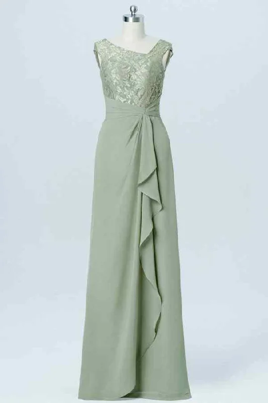 Overstock A-line dressAgave A-line Lace Neck Cap Sleeves Ruffle Chiffon Long Bridesmaid Dress Overstock A-line dressAgave A-line Lace Neck Cap Sleeves Ruffle Chiffon Long Bridesmaid Dress