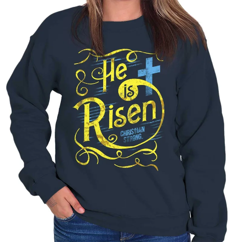 Great Deals versatile hoodiecomfy workout wear hoodieHe Is Risen Crewneck Sweatshirt Great Deals versatile hoodiecomfy workout wear hoodieHe Is Risen Crewneck Sweatshirt