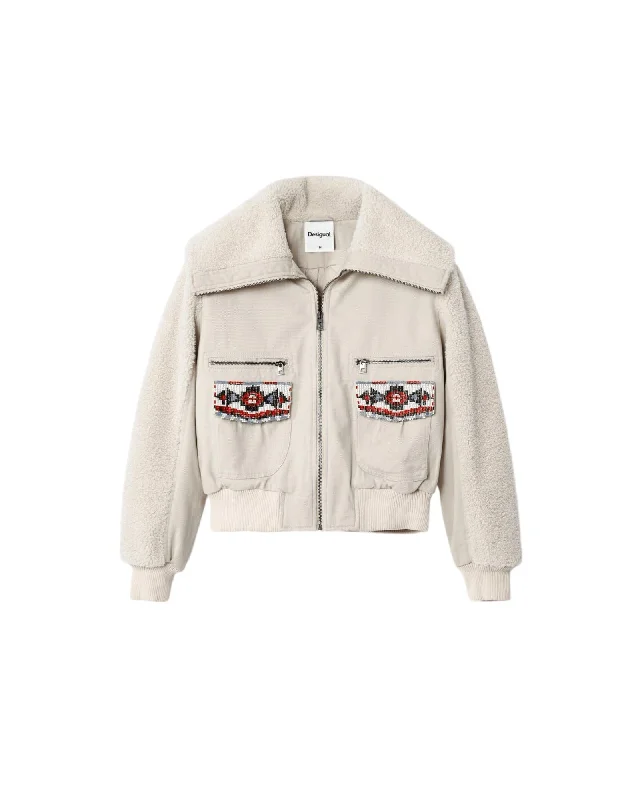 Take Advantage long-sleeve winter jacketDesigual  Women's Sherpa Bomber Jacket