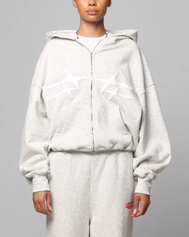 Reduced Prices zippered hoodieLoiter Celestial Full Zip Hoodie Light Grey Marl