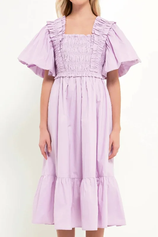Online Exclusive sleek dressElizabeth Midi Dress In Lilac
