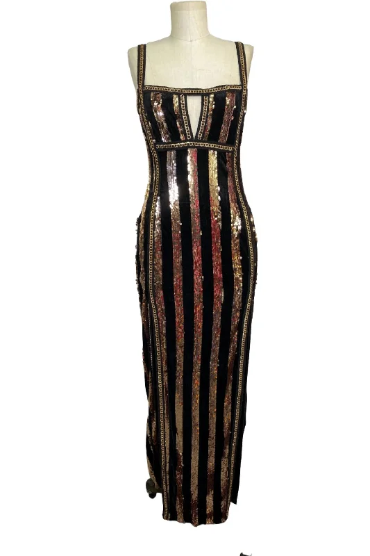 Members Only off-the-shoulder dressBlack And Rose Gold Sequin Maxi Dress in Black And Rose Gold Members Only off-the-shoulder dressBlack And Rose Gold Sequin Maxi Dress in Black And Rose Gold