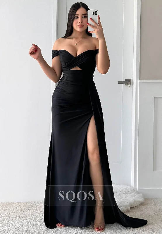 Super Savings casual dressSimple Pleated Sweetheart Sleeveless Off-Shoulder Floor-Length Satin Mermaid Formal Prom Dress Super Savings casual dressSimple Pleated Sweetheart Sleeveless Off-Shoulder Floor-Length Satin Mermaid Formal Prom Dress