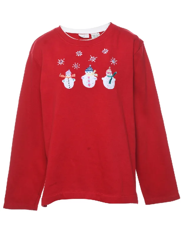 Sale Event street style coatSnowman Christmas Sweatshirt - XL