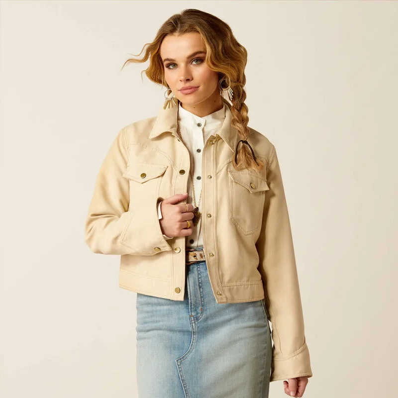 Hurry In trendy puffer coatWomen's Ariat Rodeo Cropped Jacket - Oyster Gray
