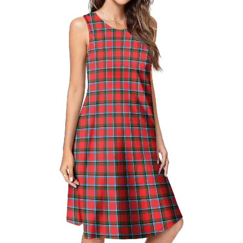 Friends and Family Sale Sinclair Modern Tartan Womens Casual Dresses