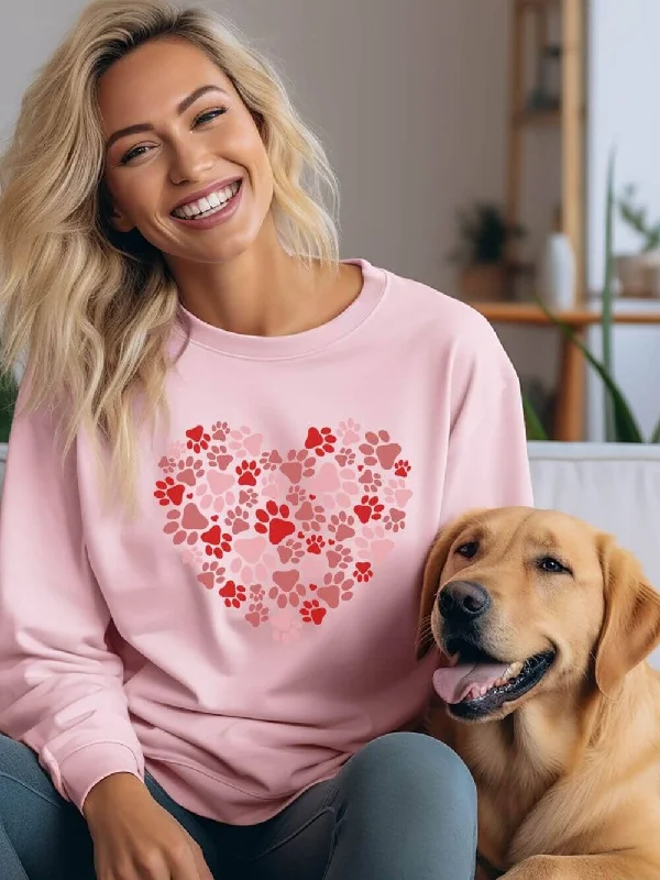 Special Savings bold fitness hoodieDog Paw Heart Dog Mom Valentine's Day Long Sleeve Graphic Sweatshirt Special Savings bold fitness hoodieDog Paw Heart Dog Mom Valentine's Day Long Sleeve Graphic Sweatshirt