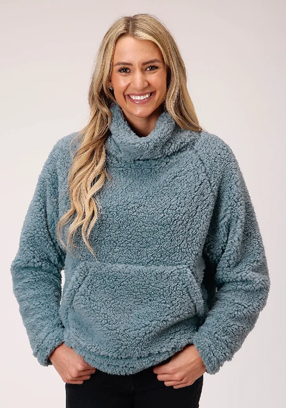 Overstock comfortable winter coatWOMENS STEEL BLUE POLAR FLEECE PULLOVER
