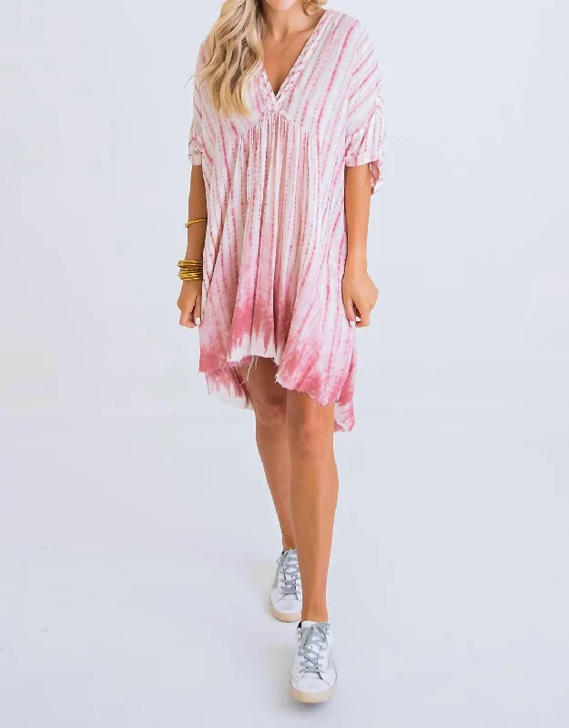 Special Discount knit dressTie Dye V Neck Dress In Multi