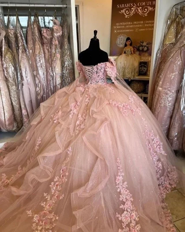 Mega Deal bodycon dressPink Quinceanera Dresses Off Shoulder Flowers Lace Appliques Beaded Puffy Party Princess Sweet 16 Ball Gown  Y2936
