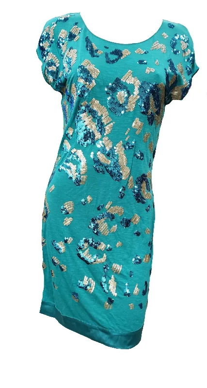 Exclusive Savings long sleeve dressShort Sleeve Dress With Sequins In Teal