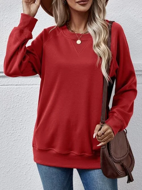 Savings Alert comfy workout sweatshirtRound Neck Long Sleeve Sweatshirt