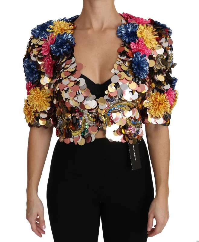 Crazy Savings cozy winter coatDolce & Gabbana Multicolor Sequined Embellished Jacket Crazy Savings cozy winter coatDolce & Gabbana Multicolor Sequined Embellished Jacket