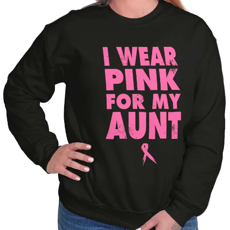 Exclusive Savings stylish training hoodieI Wear Pink For My Aunt Crewneck Sweatshirt Exclusive Savings stylish training hoodieI Wear Pink For My Aunt Crewneck Sweatshirt