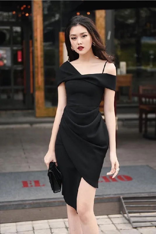 Discount Deals floral midi dressChic Black Sheath Homecoming Dress Black Party Dress  Y2870