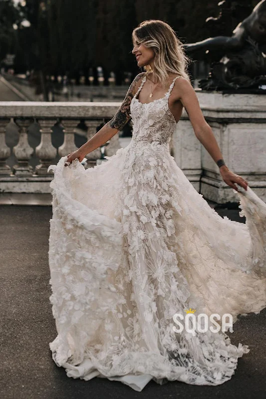 Discount Extravaganza one-shoulder dressUnique Bateau Allover Lace Wedding Gown Bohemian Wedding Dress QW2656 Discount Extravaganza one-shoulder dressUnique Bateau Allover Lace Wedding Gown Bohemian Wedding Dress QW2656