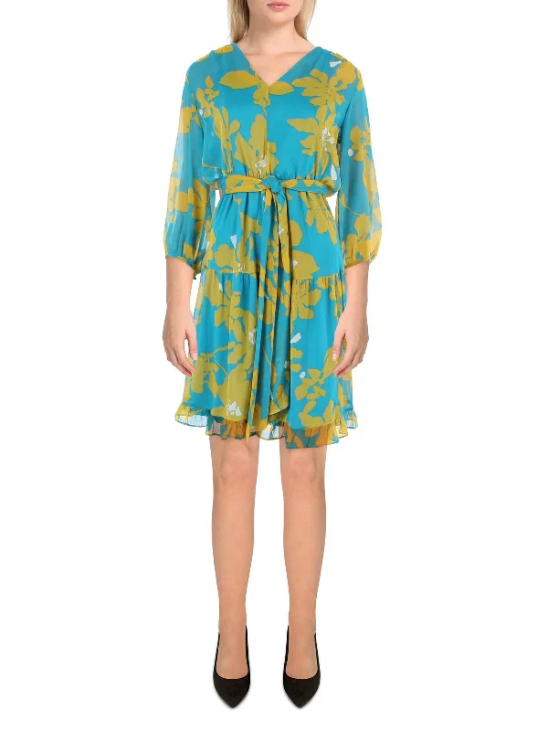 Special Savings floral wrap dressWomens Floral Print Knee-Length Midi Dress