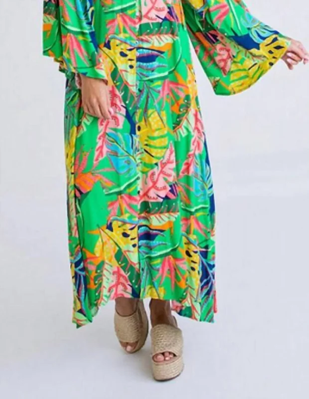 Daily Deals backless dressTropical Dolman Sleeve Kaftan Maxi in Green