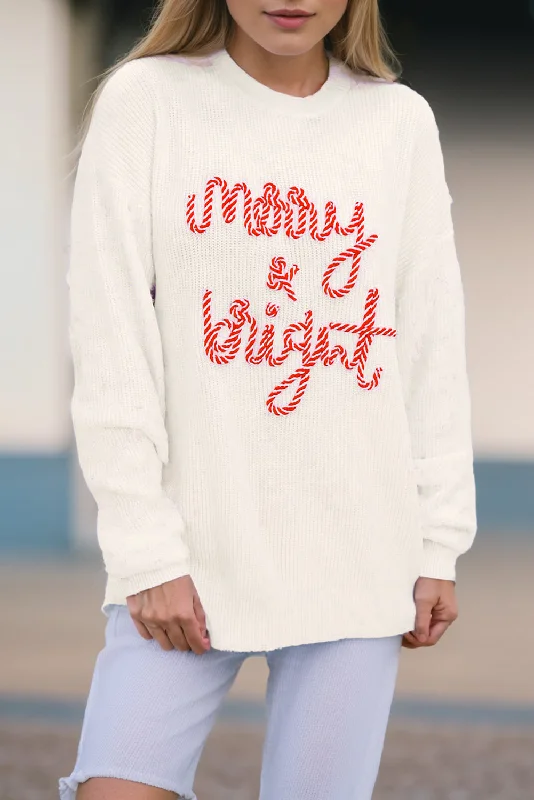 Epic Deals sporty casual hoodieMERRY & BRIGHT Round Neck Sweater