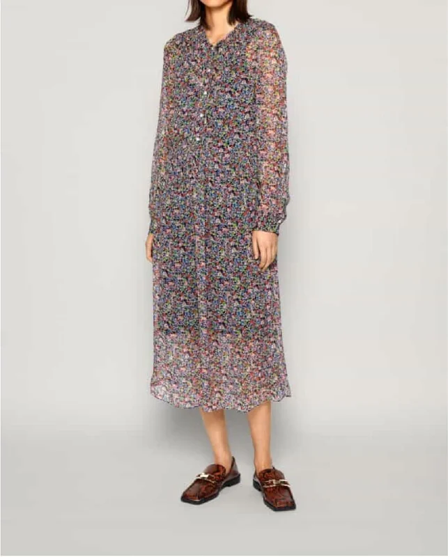 Deal Explosion long sleeve dressAmaira Flower Field Dress In Reddish Flower Field