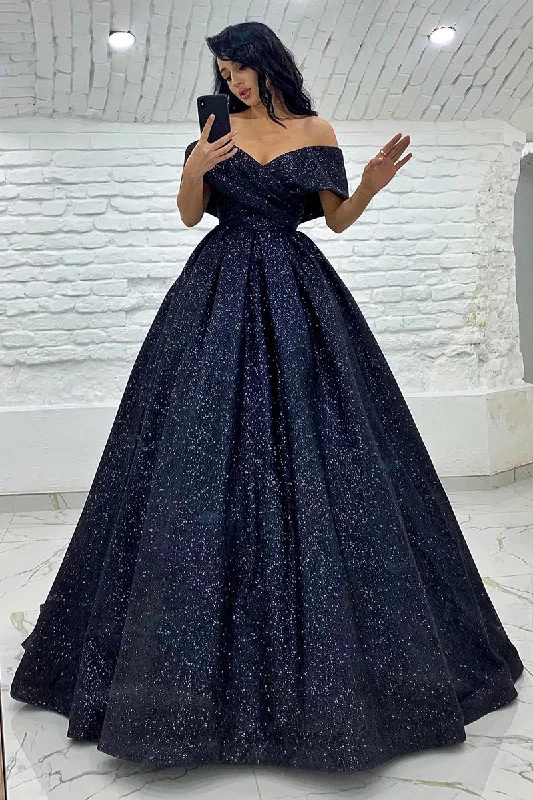 Reduced Prices backless dressOff the Shouler A-line Sparkly Prom Dress with Pockets QP0851 Reduced Prices backless dressOff the Shouler A-line Sparkly Prom Dress with Pockets QP0851