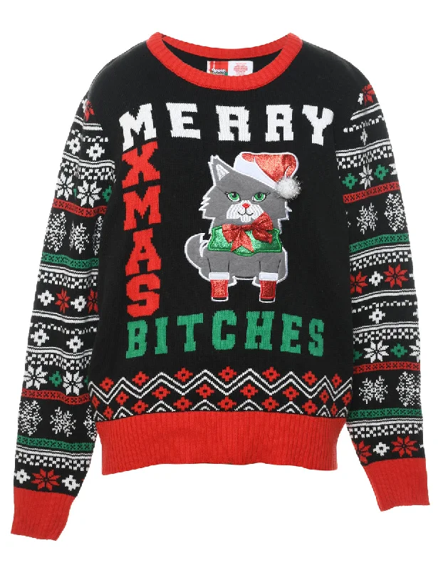 The Best Prices padded puffer coatCat Printed Christmas Jumper - XL