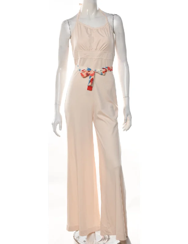 Referral Discount insulated jacketBeige & Multi-Colour Floral Patterned Halterneck Jumpsuit - S Referral Discount insulated jacketBeige & Multi-Colour Floral Patterned Halterneck Jumpsuit - S