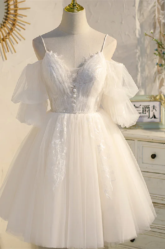 Savings Event lace-up dressChampagne Off-the Shoulder Puff Sleeves Lace Beaded Homecoming Dress Savings Event lace-up dressChampagne Off-the Shoulder Puff Sleeves Lace Beaded Homecoming Dress