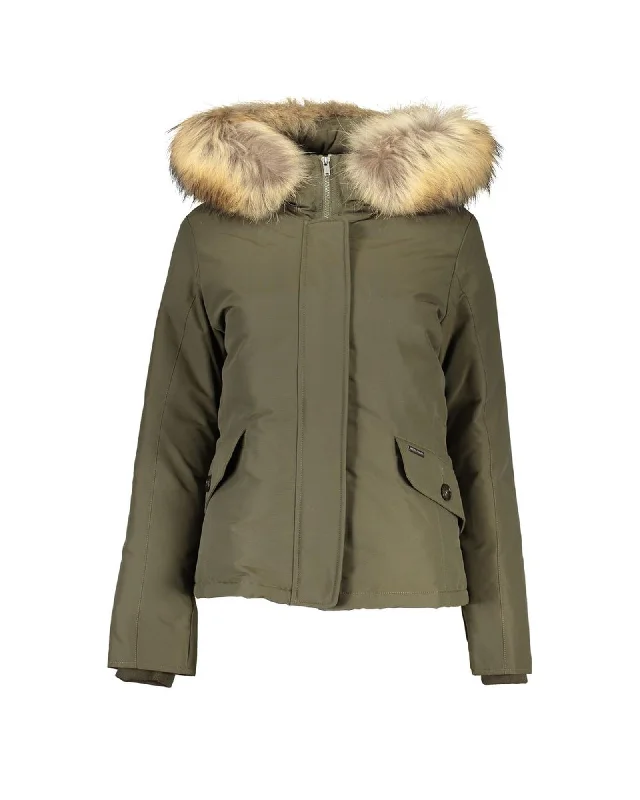 Extra Savings vintage trench coatWoolrich Long Sleeve Hooded Jacket with Removable Fur and Logo Detail Extra Savings vintage trench coatWoolrich Long Sleeve Hooded Jacket with Removable Fur and Logo Detail