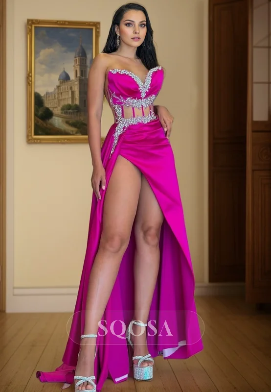 Amazing Deals summer dressChic SWeetheart Beaded Illusion Pleats Prom Dress Evening Gowns with Split Amazing Deals summer dressChic SWeetheart Beaded Illusion Pleats Prom Dress Evening Gowns with Split