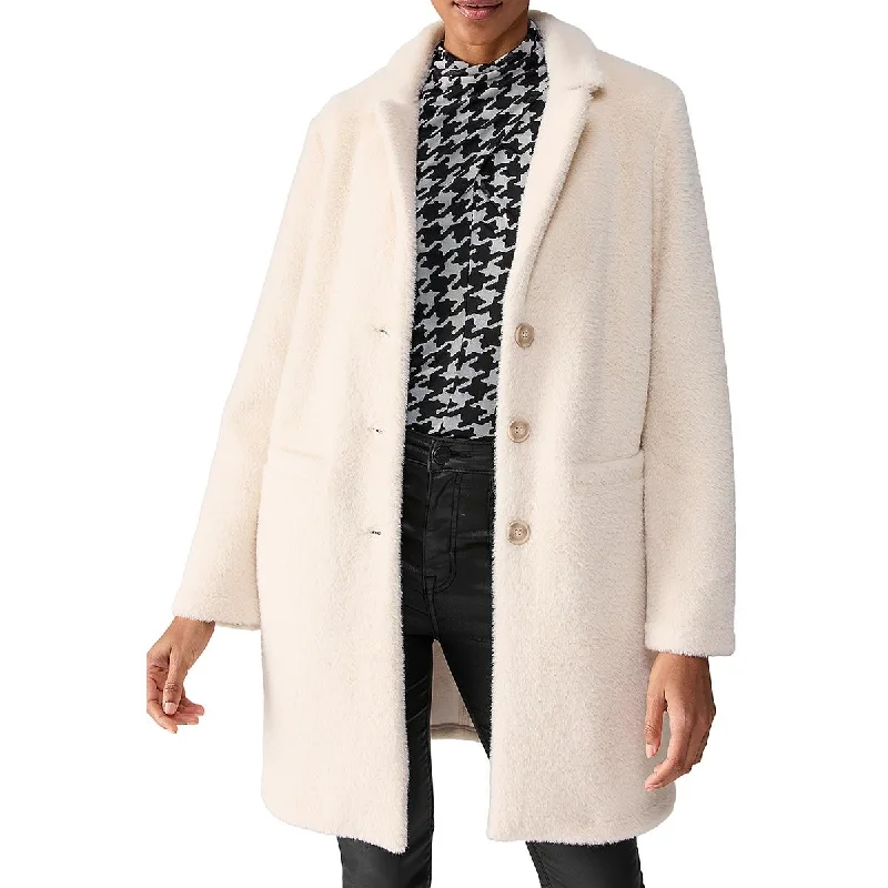 Deal Frenzy fashion coat with hoodWomens Faux Fur Long Sleeve Faux Fur Coat