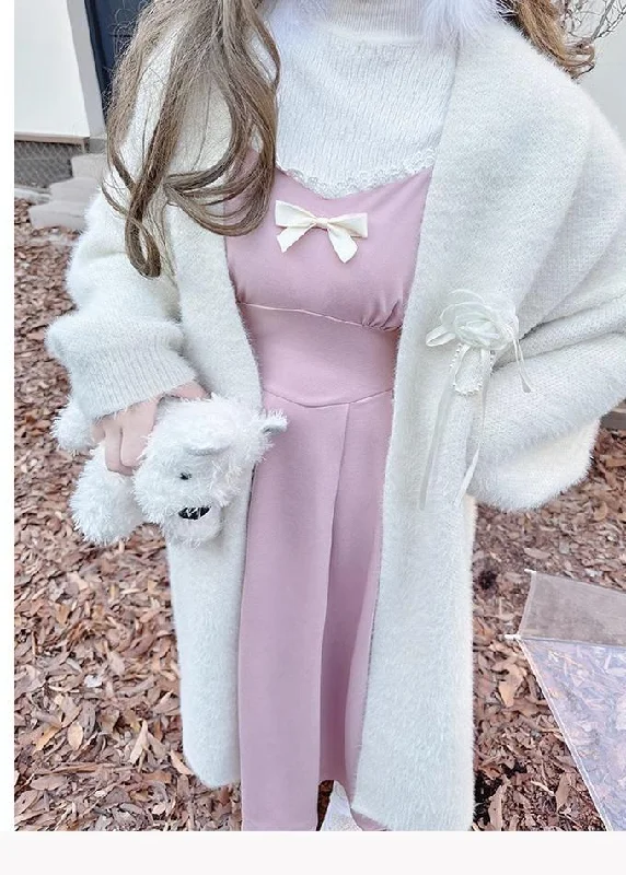 apricot-white cardigan