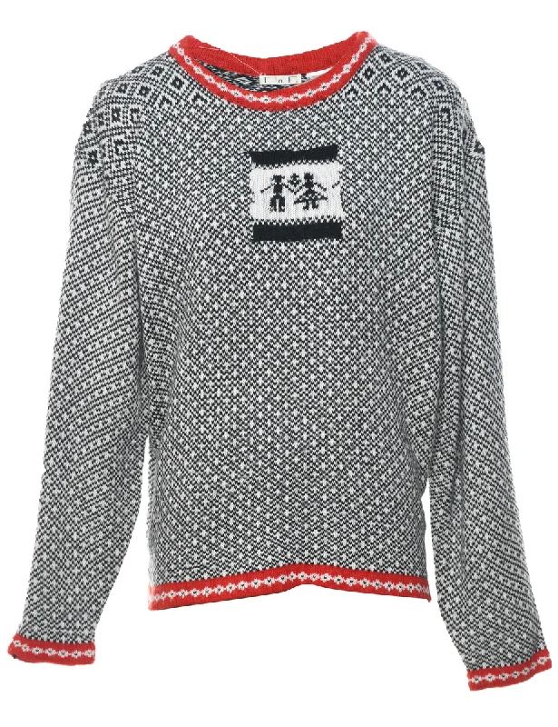 Price Cut insulated winter jacketGrey Nordic Jumper - M
