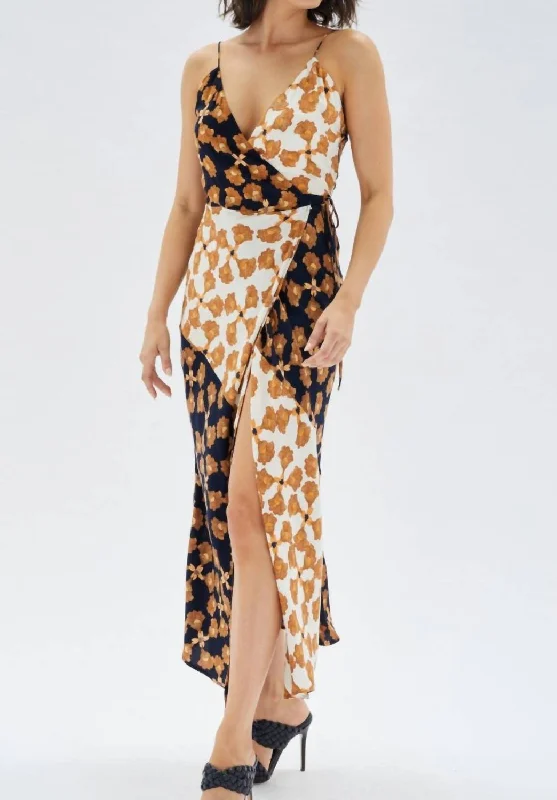 Buy More, Save More floral dressNour Cami Wrap Midi Dress In Multi