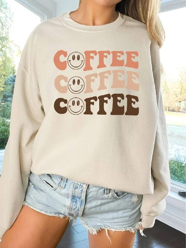 Clearance Event slim fit workout hoodieCoffee Coffee Coffee Smile Face Crewneck Sweatshirt for Coffee Lovers Clearance Event slim fit workout hoodieCoffee Coffee Coffee Smile Face Crewneck Sweatshirt for Coffee Lovers